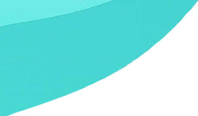 A smooth, curved turquoise surface against a black background, creating an abstract visual effect.